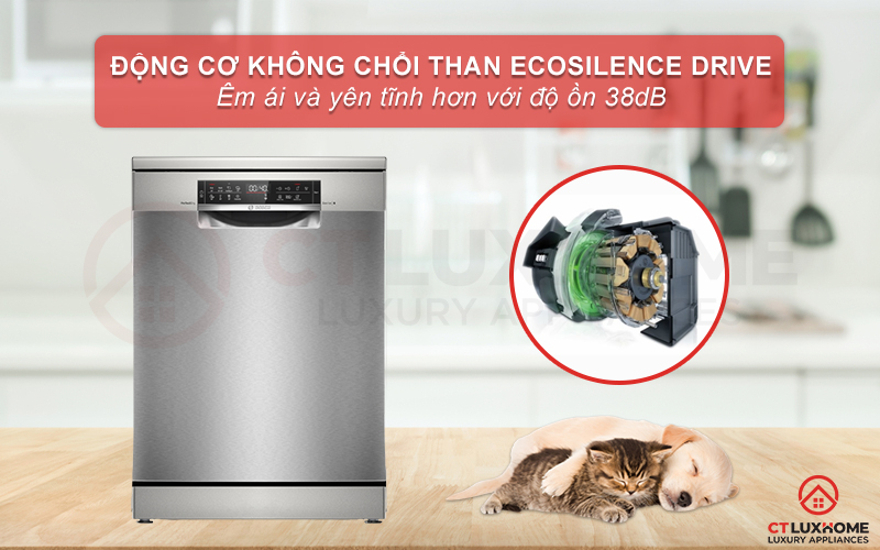 MÁY RỬA BÁT ĐỘC LẬP BOSCH SMS6ZCI03E SERIE 6 14 BỘ SẤY ZEOLITH 12