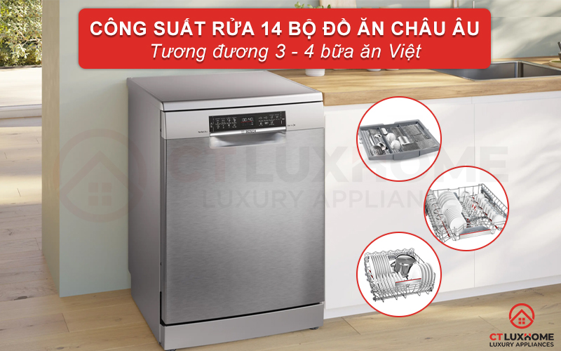 MÁY RỬA BÁT BOSCH ĐỘC LẬP SMS6ZCI85M SERIE 6 SẤY ZEOLITH 2