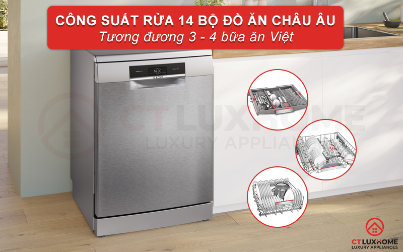 MÁY RỬA BÁT ĐỘC LẬP BOSCH SMS8TCI04E SERIE 8 SẤY ZEOLITH 2