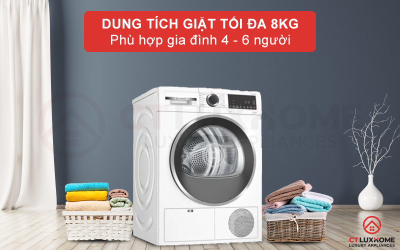 MÁY SẤY NGƯNG TỤ BOSCH WPG23100SG SERIES 6 8KG CHÍNH HÃNG 2