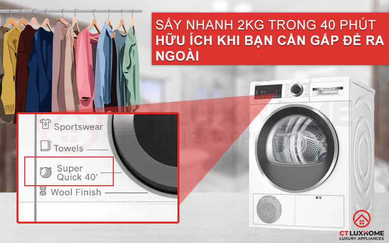 MÁY SẤY NGƯNG TỤ BOSCH WPG23100SG SERIES 6 8KG CHÍNH HÃNG 5