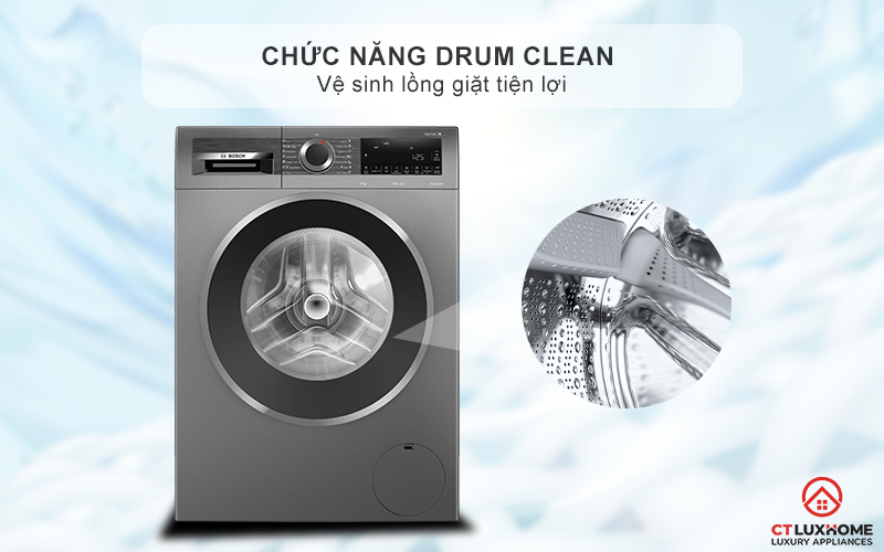 Vệ sinh lồng giặt tiện lợi với chức năng Drum Clean