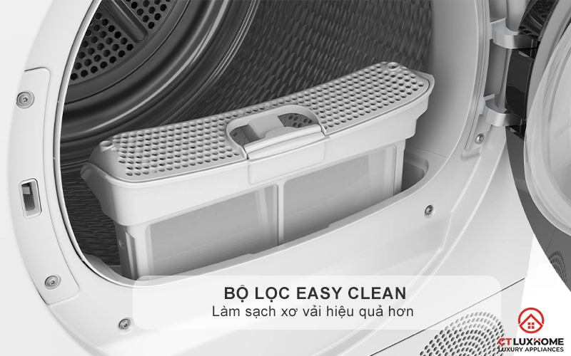 Bộ lọc Easy Clean giúp làm sạch xơ vải hiệu quả hơn 