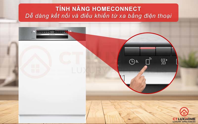 Dễ dàng kết nối và điều khiển máy rửa bát từ xa trên điện thoại thông qua ứng dụng “Home connect”