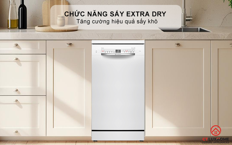 Lựa chọn tính năng Extra Dry để sấy khô toàn bộ bát đĩa một cách hiệu quả