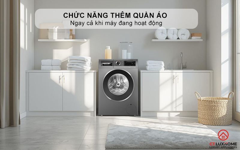 Chức năng thêm quần áo ngay cả khi máy đang hoạt động