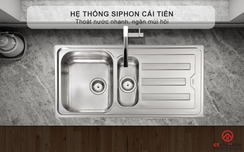 Hệ thống Siphon cải tiến thoát nước nhanh, ngăn mùi hôi