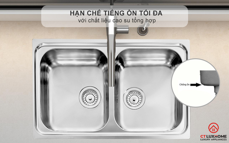 Hạn chế tiếng ồn tối đa với chất liệu cao su tổng hợp độ dày tiêu chuẩn - không gian bếp luôn yên tĩnh