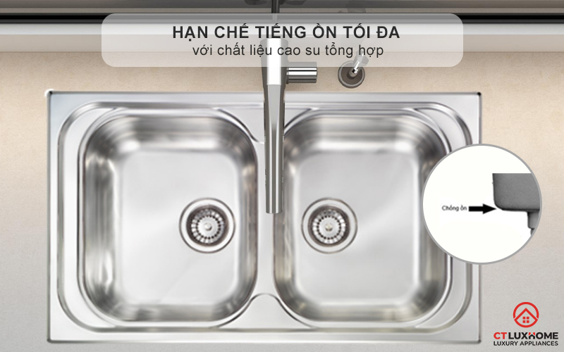 Hạn chế tiếng ồn tối đa với chất liệu cao su tổng hợp - không gian bếp luôn yên tĩnh