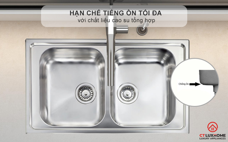 Hạn chế tiếng ồn tối đa với chất liệu cao su tổng hợp - không gian bếp luôn yên tĩnh