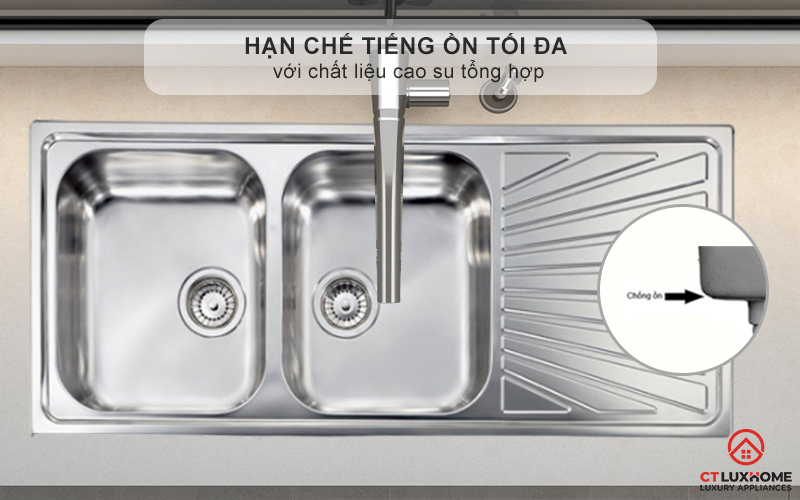 Hạn chế tiếng ồn tối đa với chất liệu cao su tổng hợp - không gian bếp luôn yên tĩnh