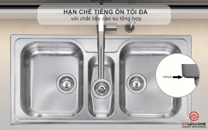 Hạn chế tiếng ồn tối đa với chất liệu cao su tổng hợp độ dày tiêu chuẩn - không gian bếp luôn yên tĩnh