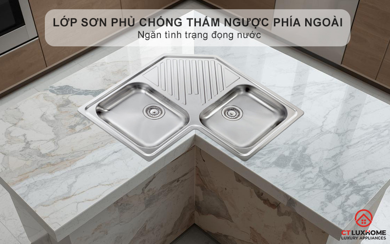Lớp sơn phủ chống thấm ngược phía ngoài, ngăn tình trạng đọng nước