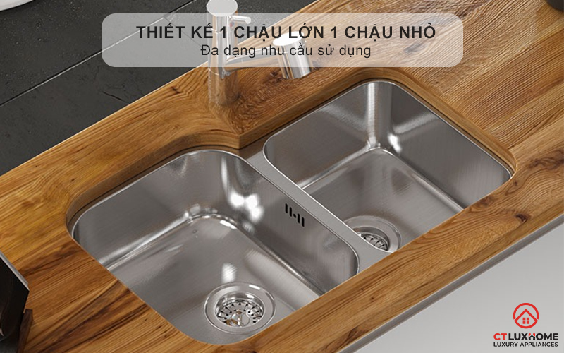 Thiết kế 1 chậu lớn 1 chậu vừa- Đa dạng nhu cầu sử dụng