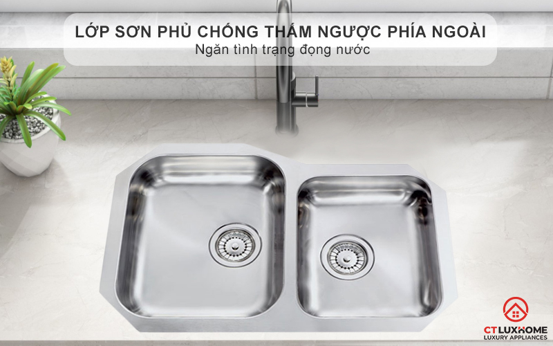 Lớp sơn phủ chống thấm ngược phía ngoài, ngăn tình trạng đọng nước
