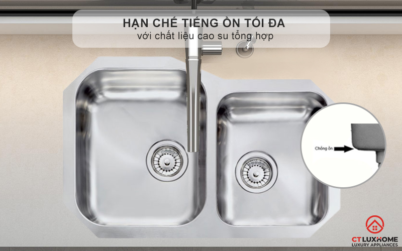 Hạn chế tiếng ồn tối đa với chất liệu cao su tổng hợp độ dày tiêu chuẩn - không gian bếp luôn yên tĩnh