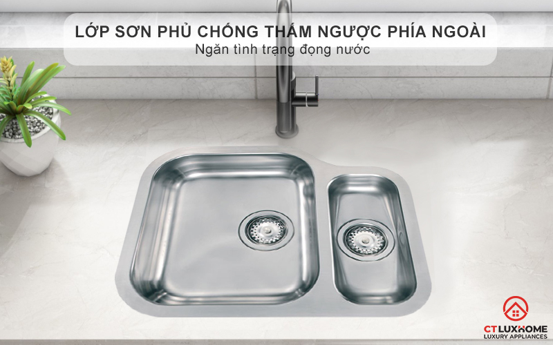 Lớp sơn phủ chống thấm ngược phía ngoài, ngăn tình trạng đọng nước