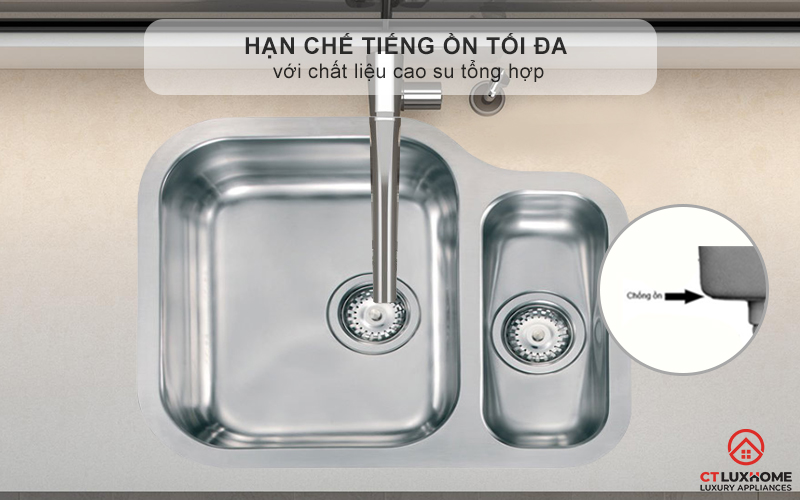Hạn chế tiếng ồn tối đa với chất liệu cao su tổng hợp độ dày tiêu chuẩn - không gian bếp luôn yên tĩnh