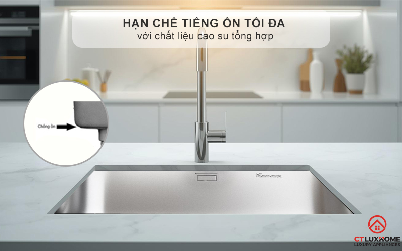 Hạn chế tiếng ồn tối đa với chất liệu cao su tổng hợp - không gian bếp luôn yên tĩnh