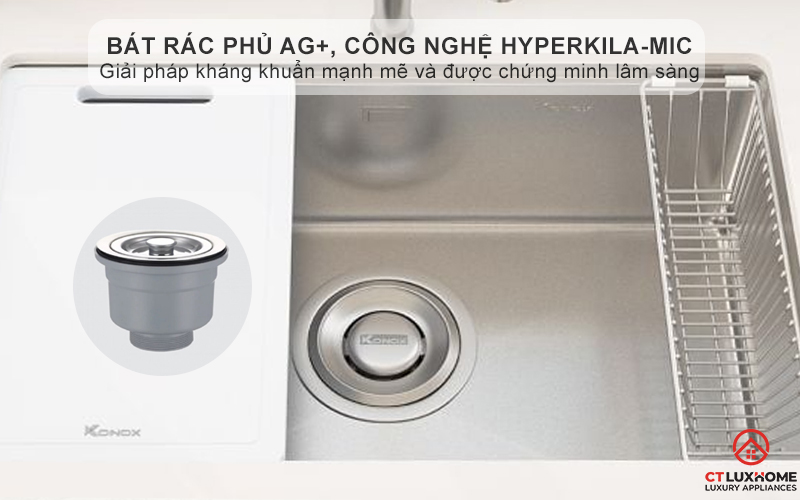 Bát rác phủ Nano Ag+ - công nghệ kháng khuẩn HYPERKILA-MIC