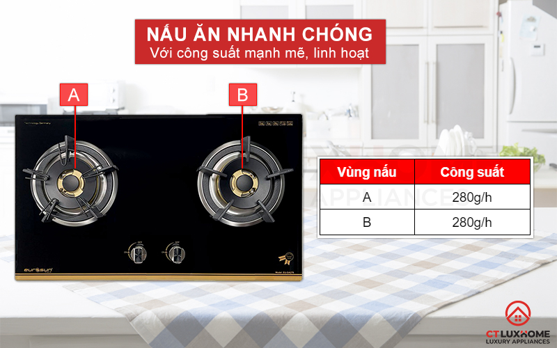 Nấu ăn nhanh chóng với 2 vùng nấu có công suất 280g/h