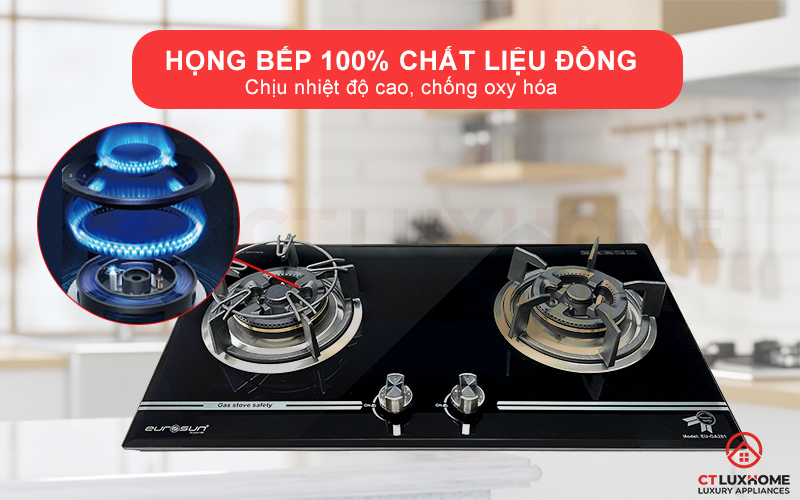 Họng bếp được làm từ chất liệu hợp kim ATIMON