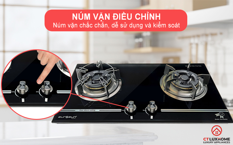 Núm vặn điều chỉnh mức độ lửa cho phù hợp 