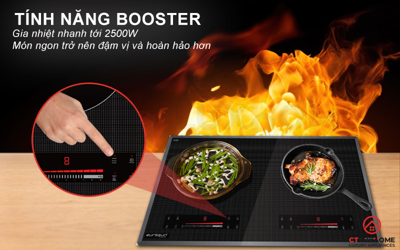 Chức năng Booster giúp tăng tốc độ nhiệt của bếp.