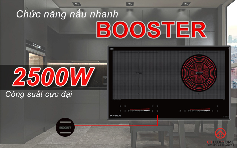 Chức năng Booster kích hoạt công suất cực đại, nấu nhanh hơn