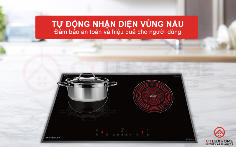 Nấu ăn hiệu quả với chức năng tự động nhận diện vùng nấu