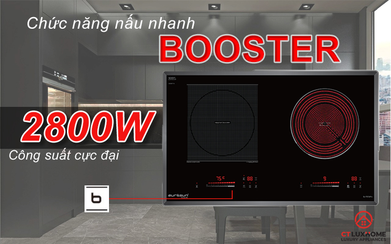 Chức năng nấu nhanh Booster, tiết kiệm thời gian đun nấu