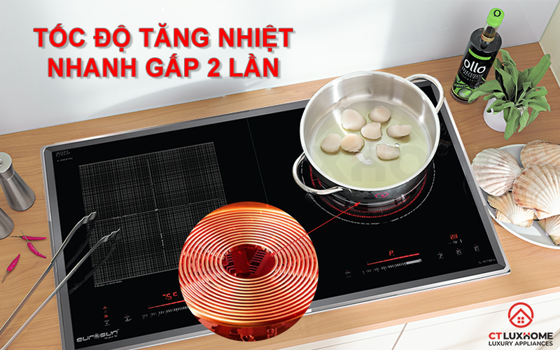 Mạch công suất kép cho tốc độ tăng nhiệt gấp 2 lần nấu ăn nhanh chóng