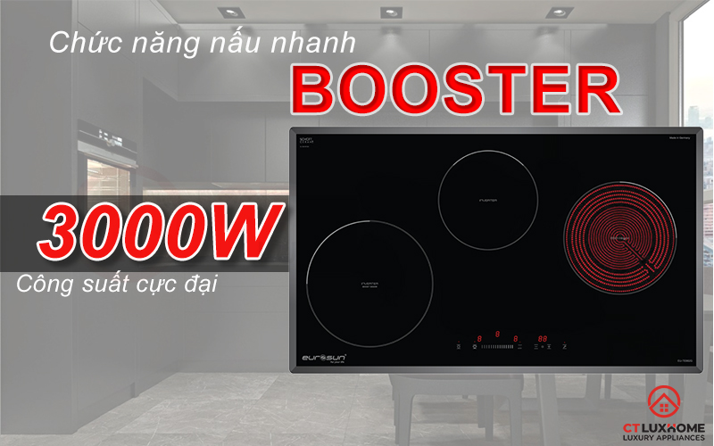Chức năng Booster với công suất cực đại giúp việc nấu trở nên nhanh chóng và dễ dàng hơn