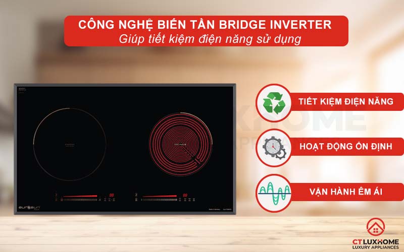 Công nghệ biến tần Bridge Inverter hoạt động ổn định, giúp tiết kiệm năng lượng.