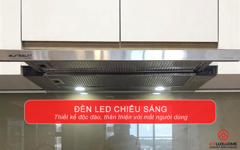 Hệ thống đèn LED chiếu sáng hỗ trợ người dùng quan sát khu vực bếp