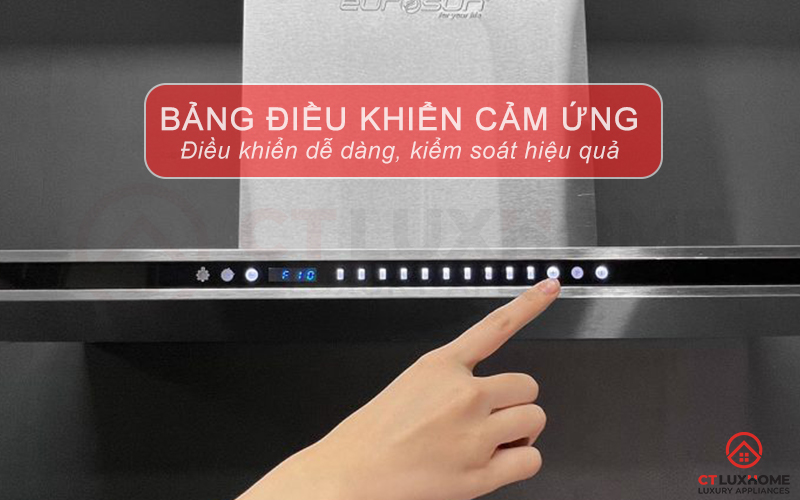 Kiểm soát máy hút mùi hiệu quả hơn với bảng điều khiển cảm ứng 