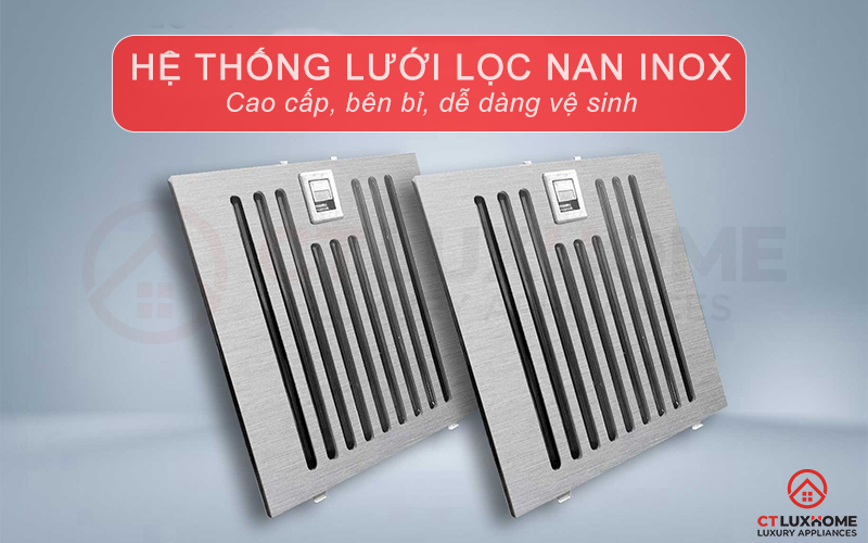 Hệ thống lưới lọc nan inox cao cấp bền bỉ và dễ dàng vệ sinh