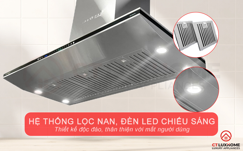 Hệ thống đèn LED chiếu sáng hỗ trợ người dùng quan sát bếp