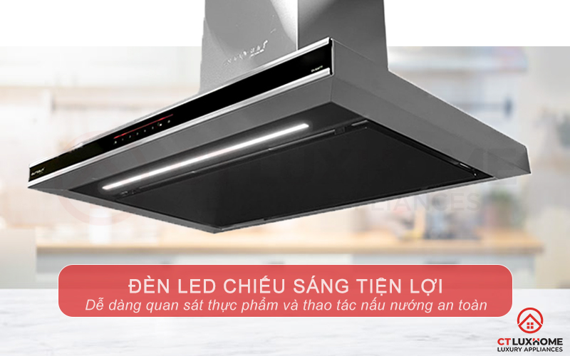 Hệ thống đèn LED chiếu sáng hỗ trợ người dùng quan sát bếp