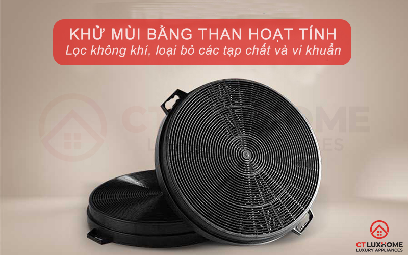 Bộ lọc khử mùi than hoạt tính hút sạch sẽ đến 99%, trả lại không khí tươi mát