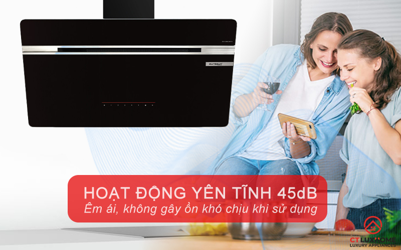 Độ ồn yên tĩnh 45dB tạo cảm giác êm ái, không gây khó chịu khi sử dụng