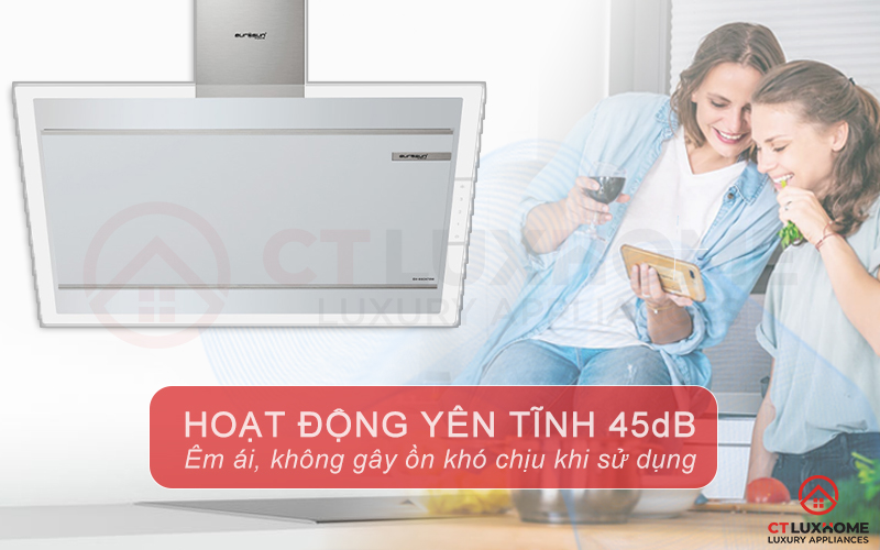 Độ ồn yên tĩnh 45dB tạo cảm giác êm ái, không gây khó chịu khi sử dụng