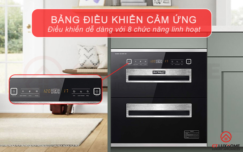 Bảng điều khiển cảm ứng Digital toàn phần cùng 8 chức năng linh hoạt