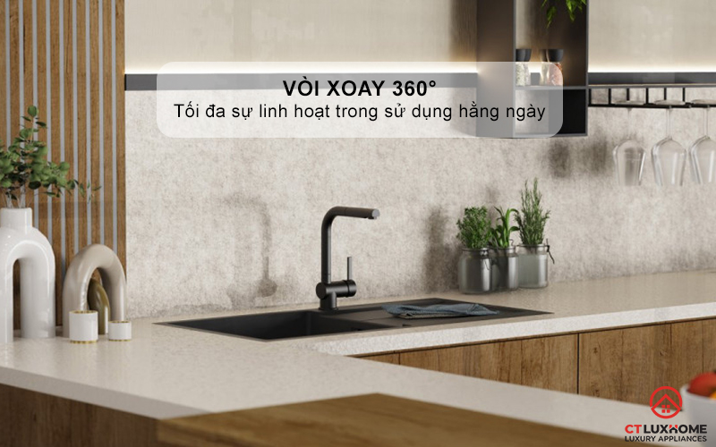 VÒI RỬA BÁT WK 4 PULL - OUT KITCHEN FAUCET BLACK - 700416 WK4PULLOUTKITCHENFAUCETBLACK700416 7