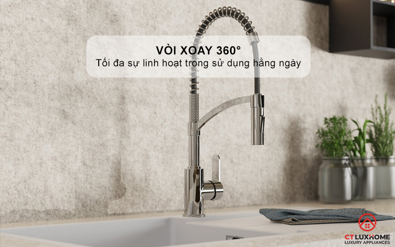 VÒI RỬA BÁT WK 3 KITCHEN FAUCET CHROME WITH SPIRAL SPRING - 700550 WK3KITCHENFAUCETCHROMEWITHSPIRALSPRING700550 5