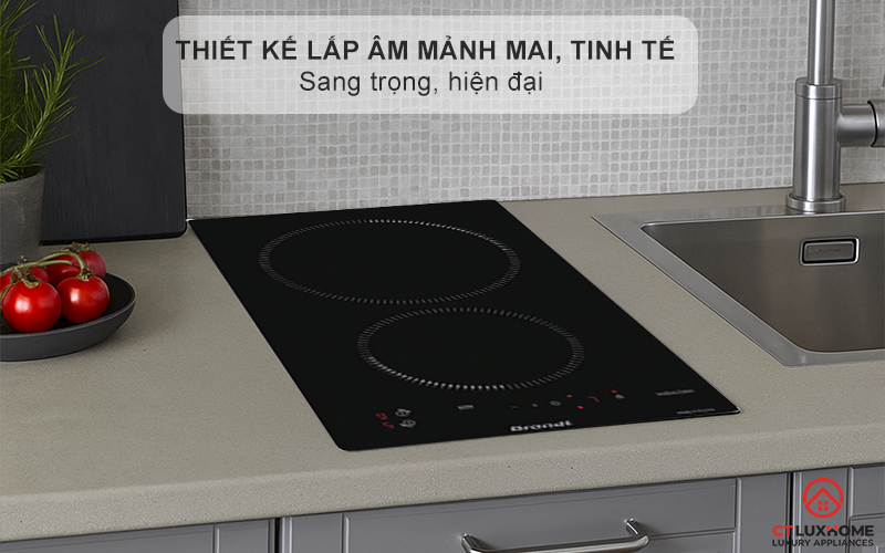 BẾP TỪ DOMINO 2 VÙNG NẤU BRANDT BPI1621UB 3700W MÀU ĐEN 1