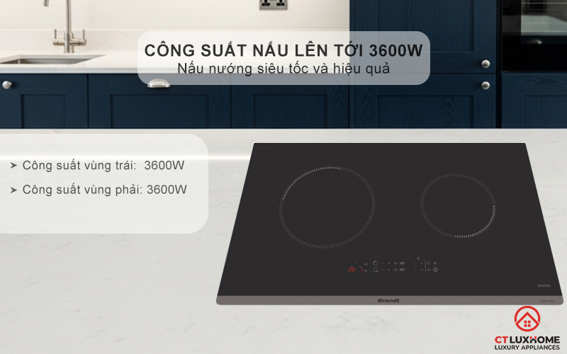 BẾP TỪ 2 VÙNG NẤU BRANDT BPI272UBL 3600W MÀU ĐEN 3