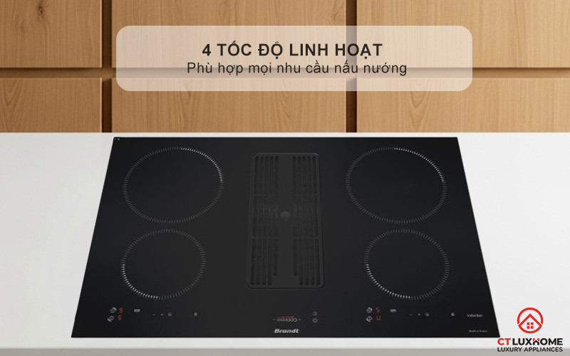 BẾP TỪ 4 VÙNG NẤU TÍCH HỢP HÚT MÙI BRANDT BPI384BH 7400W MÀU ĐEN 10