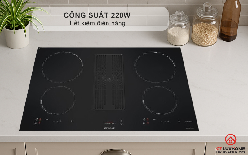 BẾP TỪ 4 VÙNG NẤU TÍCH HỢP HÚT MÙI BRANDT BPI384BH 7400W MÀU ĐEN 11