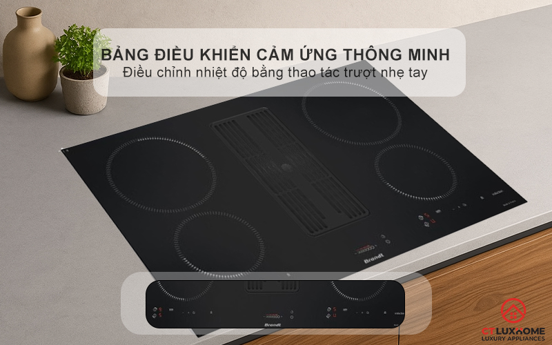 BẾP TỪ 4 VÙNG NẤU TÍCH HỢP HÚT MÙI BRANDT BPI384BH 7400W MÀU ĐEN 4